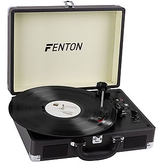 FENTON Platenspeler Bluetooth - RP115C - Retro platenspeler met speakers - Stereo - Zwart Platenspeler Zwart