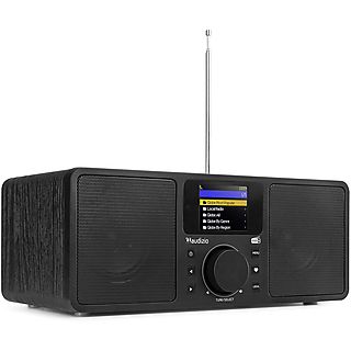 AUDIZIO DAB Radio met Bluetooth en Internetradio - Rome - Wekkerradio - Wifi - AUX - 2 Speakers - Zwart DAB radio Zwart