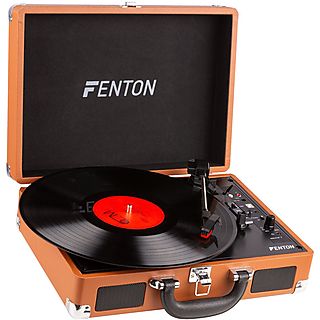 FENTON Platenspeler Bluetooth en USB met Ingebouwde Speakers - RP115F - Retro - Bruin Platenspeler Bruin