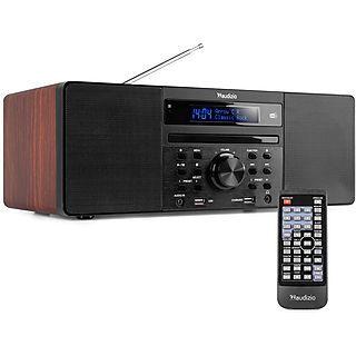 AUDIZIO DAB radio met CD speler, Bluetooth, USB mp3 speler en radio - Stereo - Hout - Prato DAB radio Donkerbruin