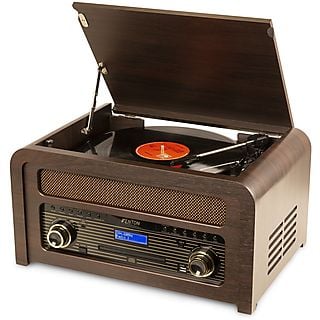 FENTON Nashville platenspeler met dab radio Donkerbruin