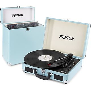 FENTON Platenspeler - RP115 platenspeler met Bluetooth, auto-stop, USB en bijpassende platenkoffer - Blauw Platenspeler Blauw