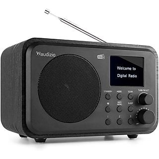AUDIZIO DAB radio met Bluetooth - Milan - DAB radio retro met accu en FM radio - Zwart DAB radio Zwart