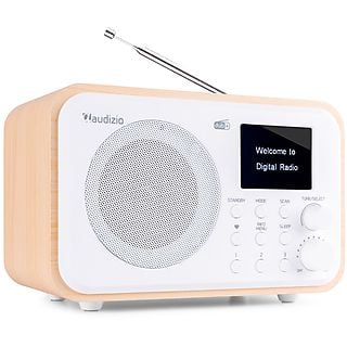 AUDIZIO DAB radio met Bluetooth - Milan - DAB radio retro met accu en FM radio - Wit DAB radio Wit