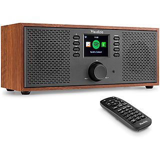 AUDIZIO Internetradio met Spotify Connect - Rimini - AUX - Sleep Timer - Hout DAB radio Donkerbruin