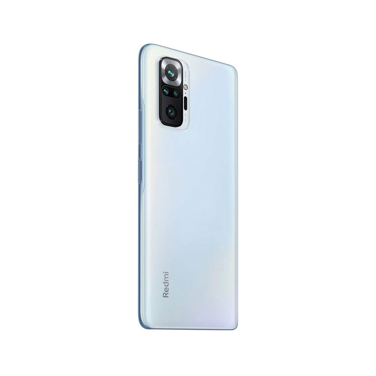 Beyaz Redmi telefon. Arkada kamera modülü ve Redmi logosu bulunur.