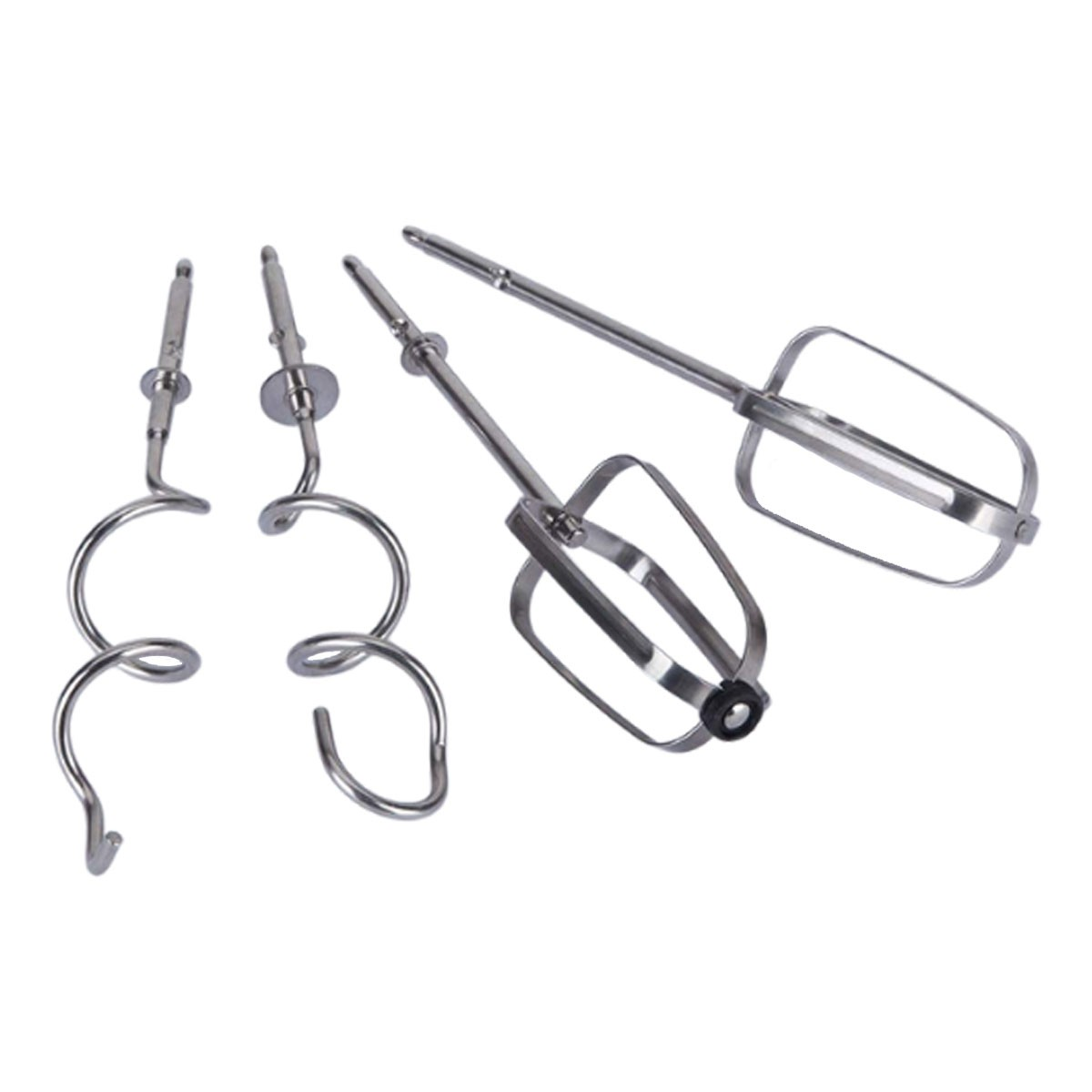 Juego de accesorios de batidora, dos espirales y dos batidores.
