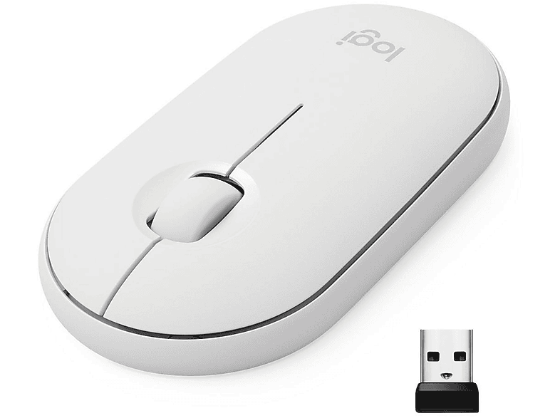 LOGITECH 910-005716 PEBBLE M350 OFF-WHITE Maus, Weiß | MediaMarkt