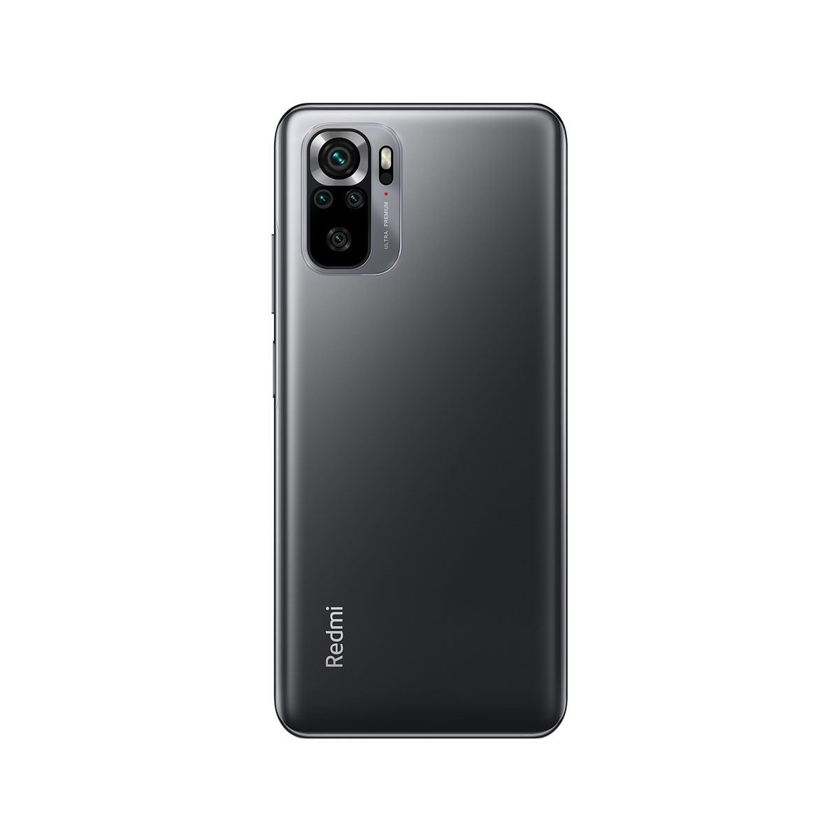 Schwarze Smartphone-Rückseite, mit Kameras und Redmi-Logo.