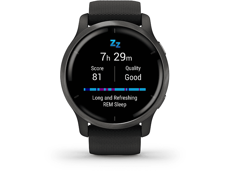 GARMIN VENU 2 SCHWARZ/SCHIEFERGRAU, Smartwatch, 135-200 mm, Schwarz