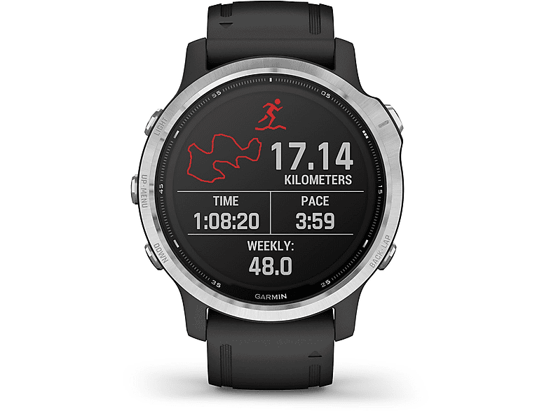 Reloj deportivo - GARMIN Garmin Fenix 6s Solar Plateado Con Correa Negra