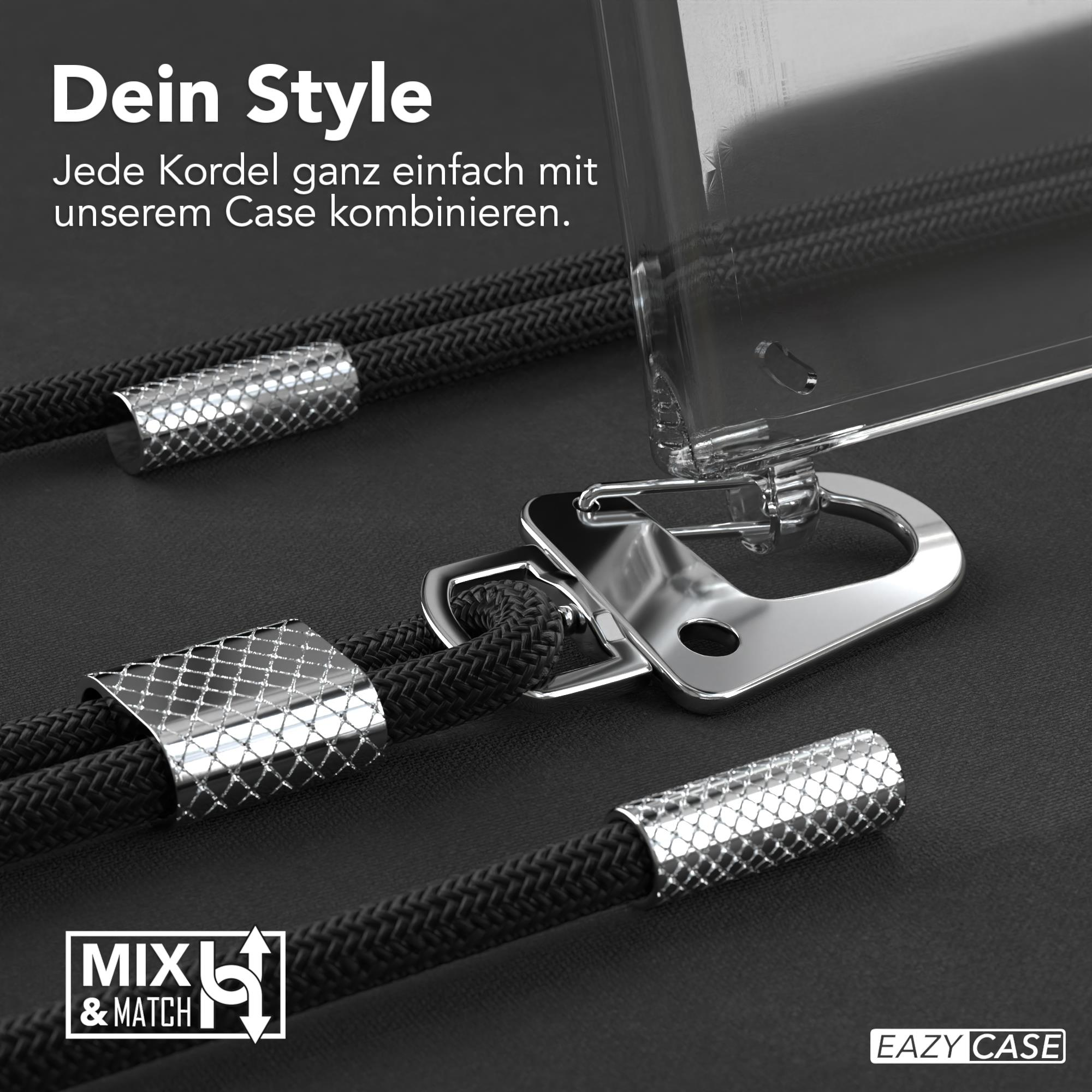 Nahaufnahme einer Handyhülle mit Lanyard, zeigt Schnurdetails.