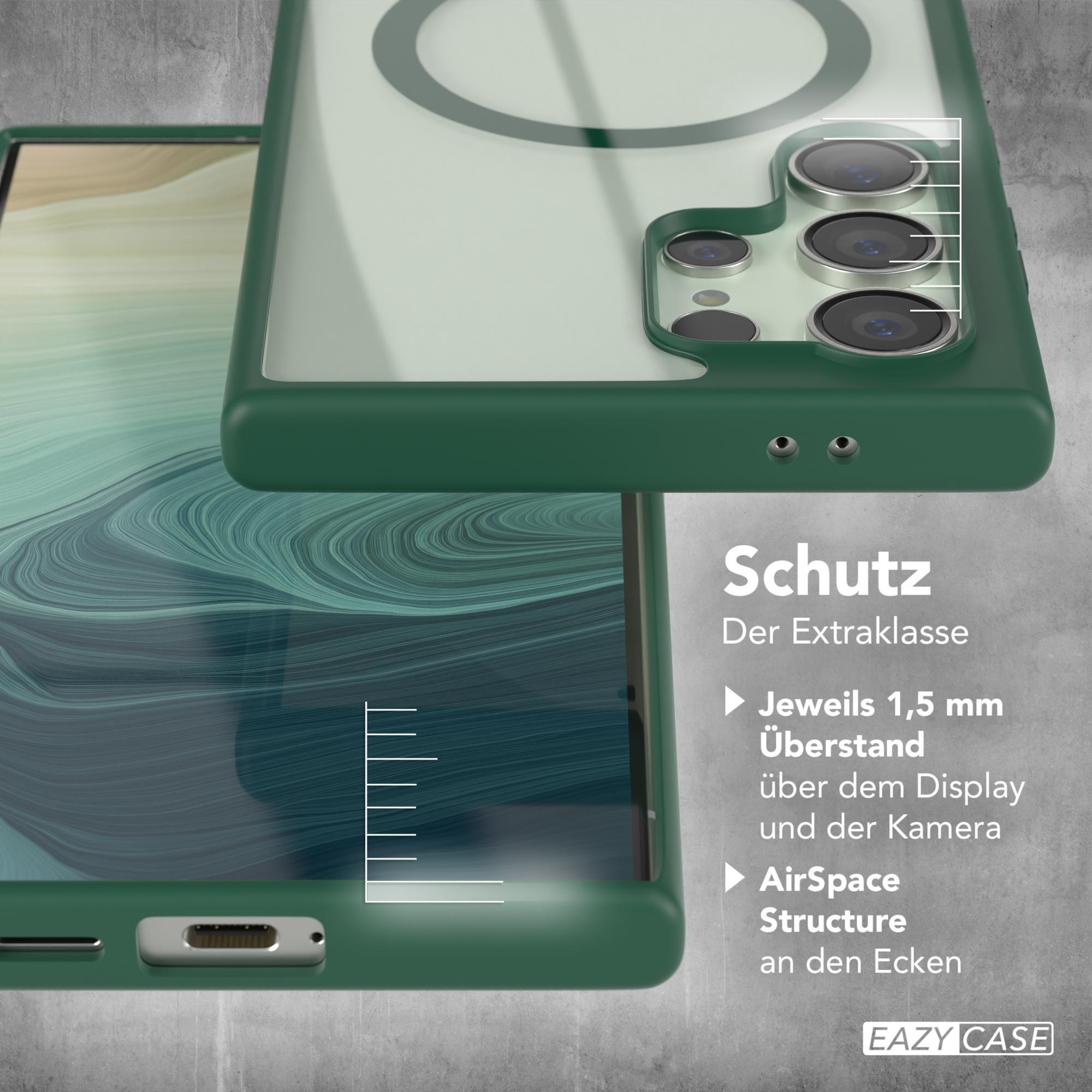 Handyhülle, grün, mit Schutzdetails und 'EAZY CASE' Logo. Grauer Hintergrund.
