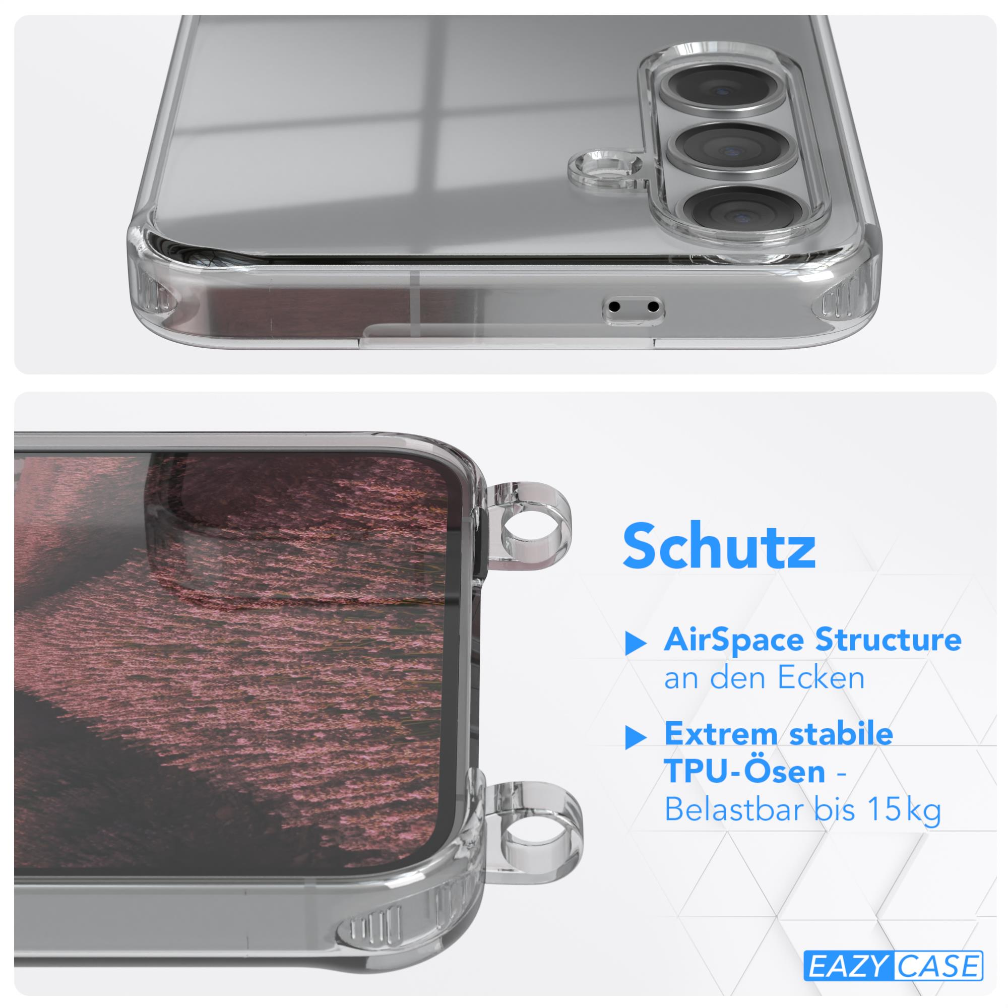 Nahaufnahme einer Handyhülle. Text zeigt 'AirSpace Structure' und 'Extrem stabile TPU-Ösen'.
