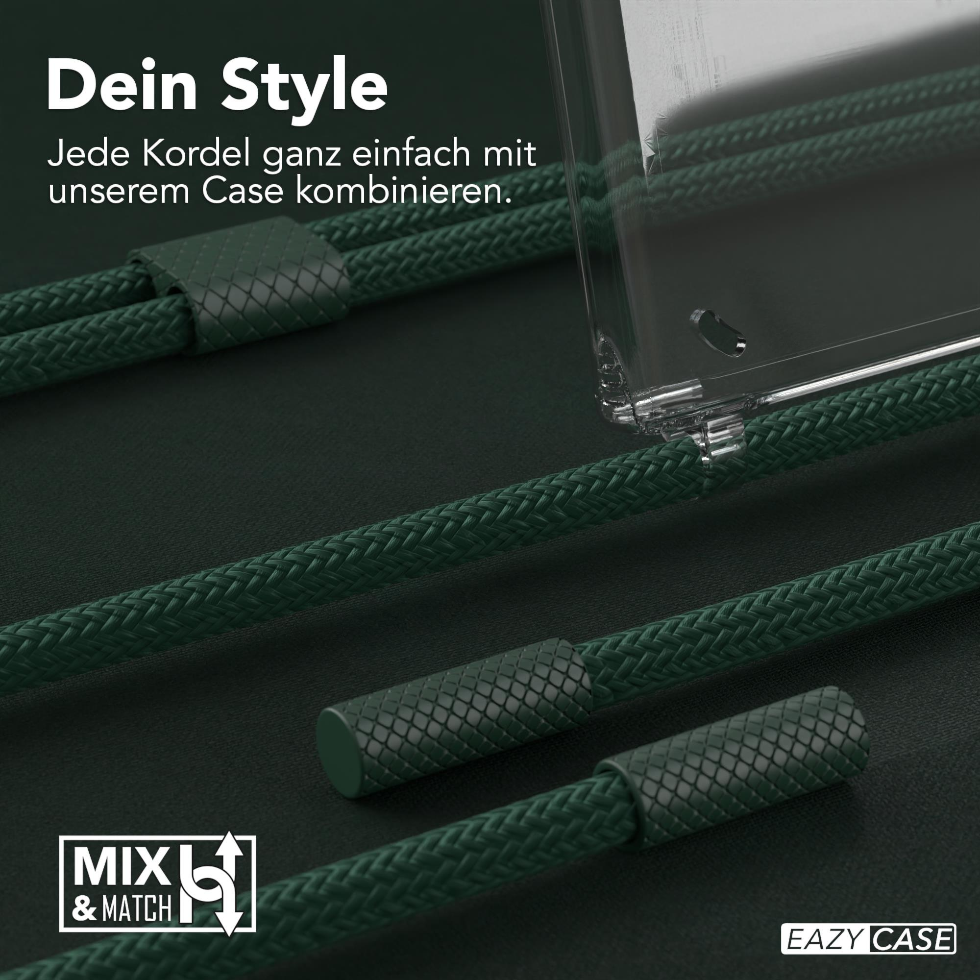 Nahaufnahme der Handyhülle mit Riemen. Zeigt, wie man es mit der Hülle kombinieren kann.