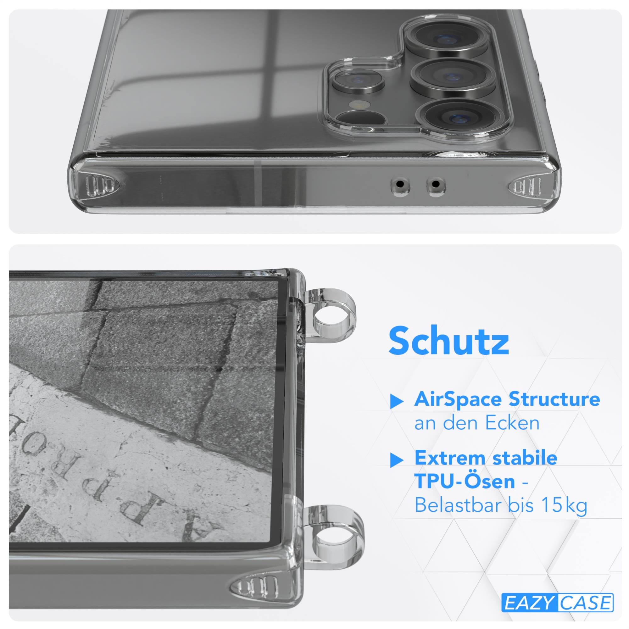 Nahaufnahme einer Handyhülle mit Schutzdetails, einschließlich der Seiten.