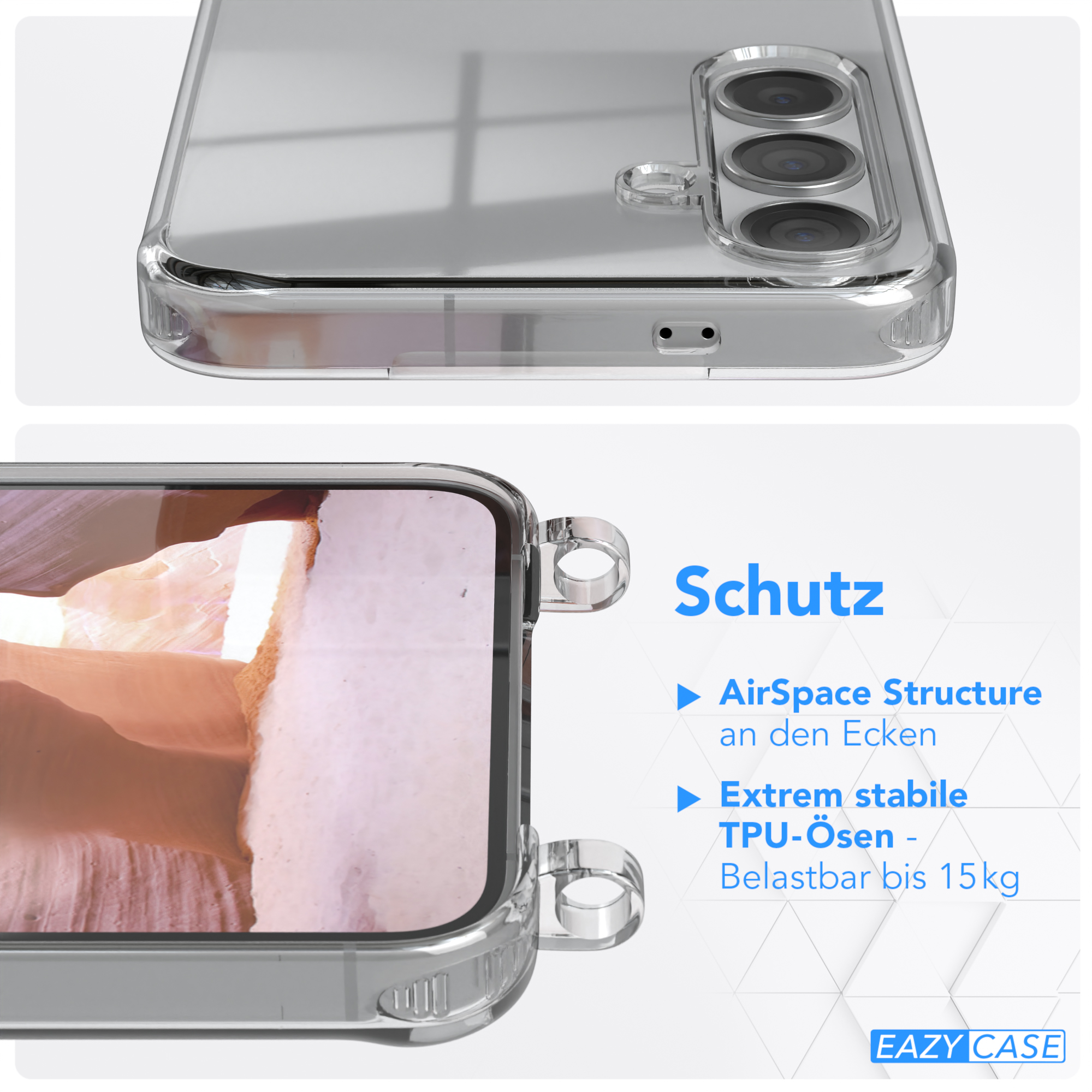 Detailansicht der Handyhülle mit klarem Design und Schutzfunktionen.