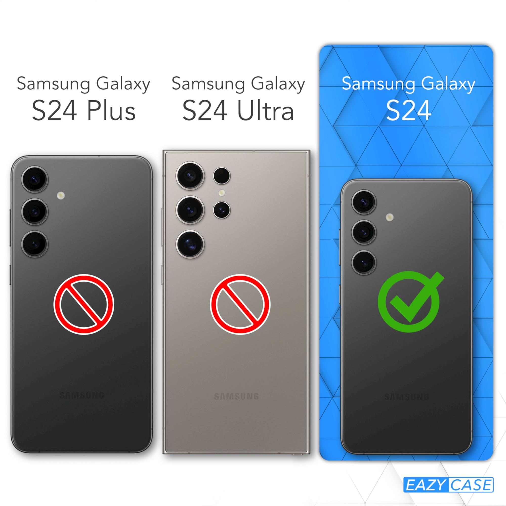 Drei Samsung-Telefone, nur S24 ist mit der Hülle kompatibel.