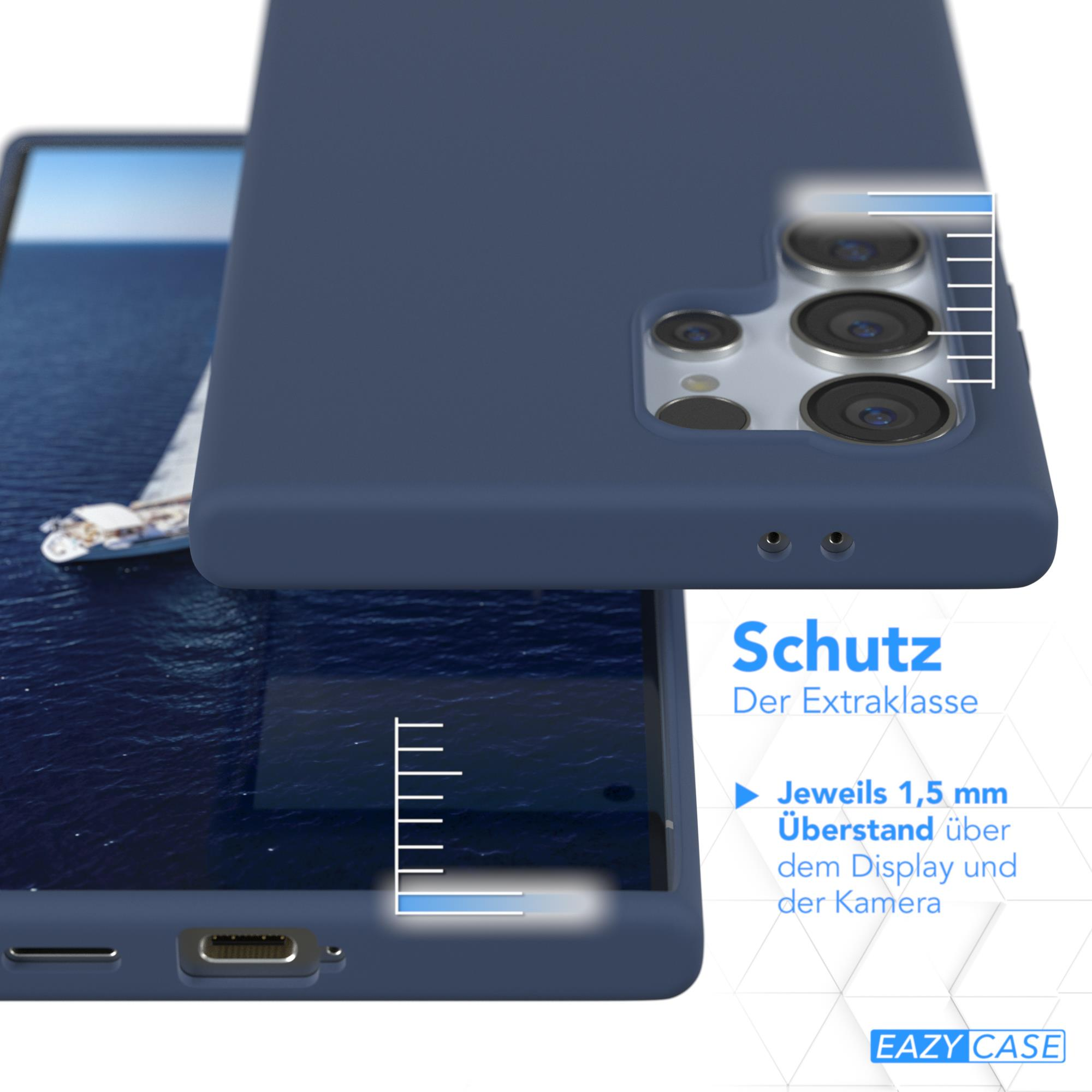 Handyhülle auf einem Telefon, mit Schutzdetails, blaue Handyhülle.