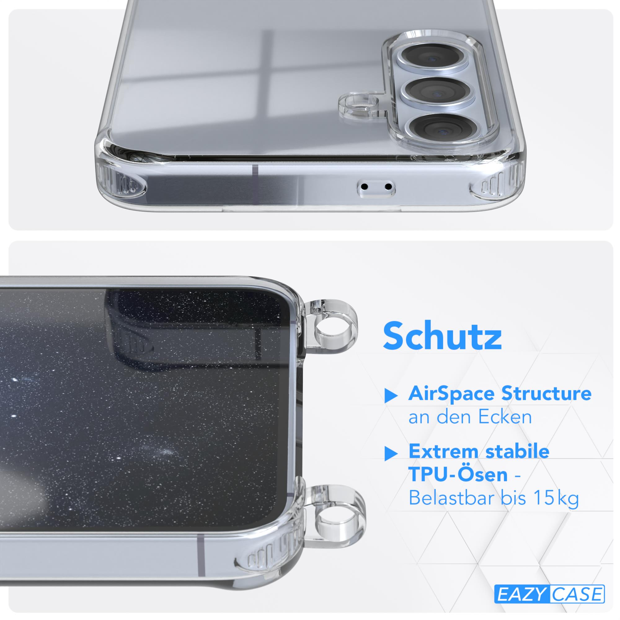 Transparente Handyhülle mit Eckenschutz und Sternenhimmel-Design.