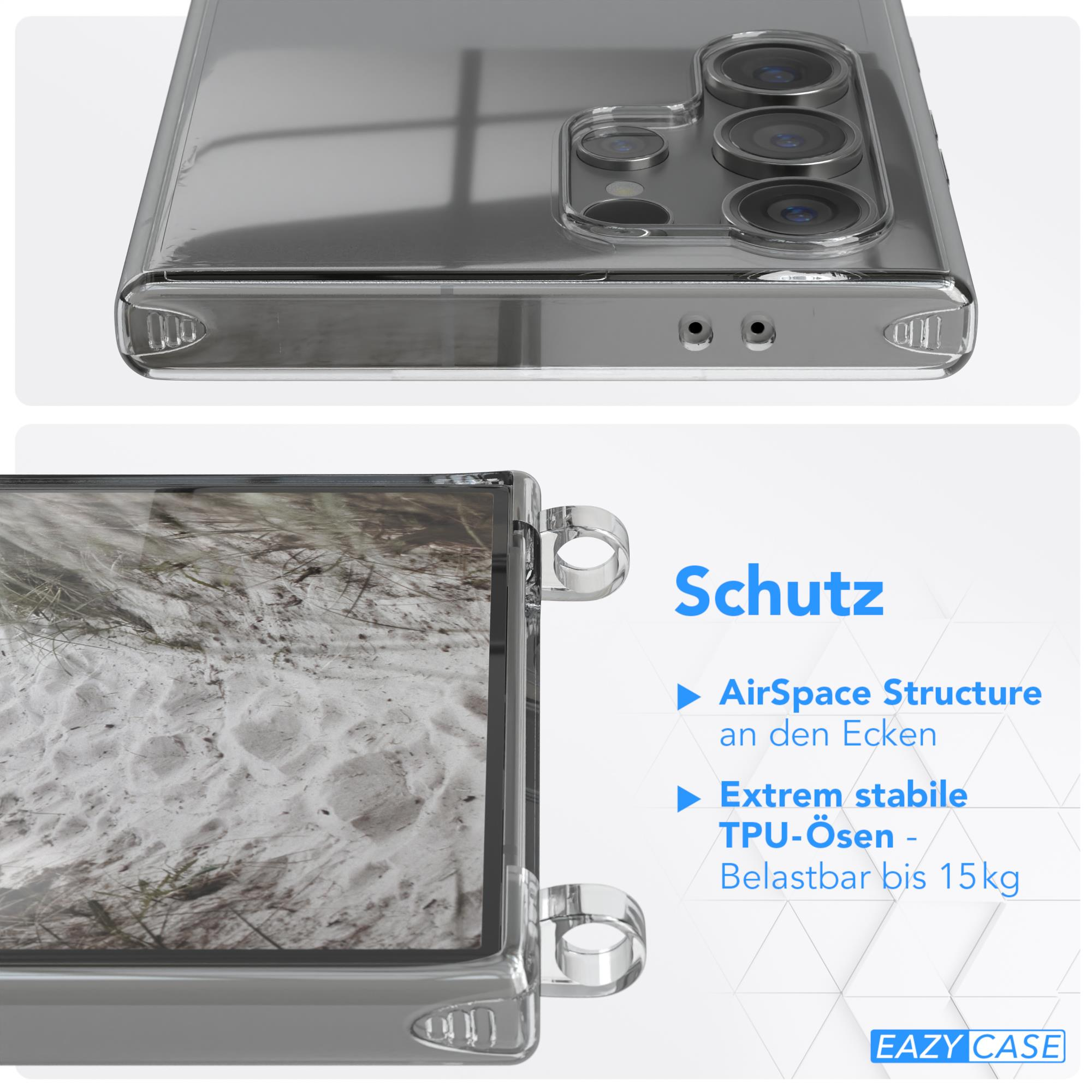 Transparente Handyhülle, Text über AirSpace-Struktur und TPU.
