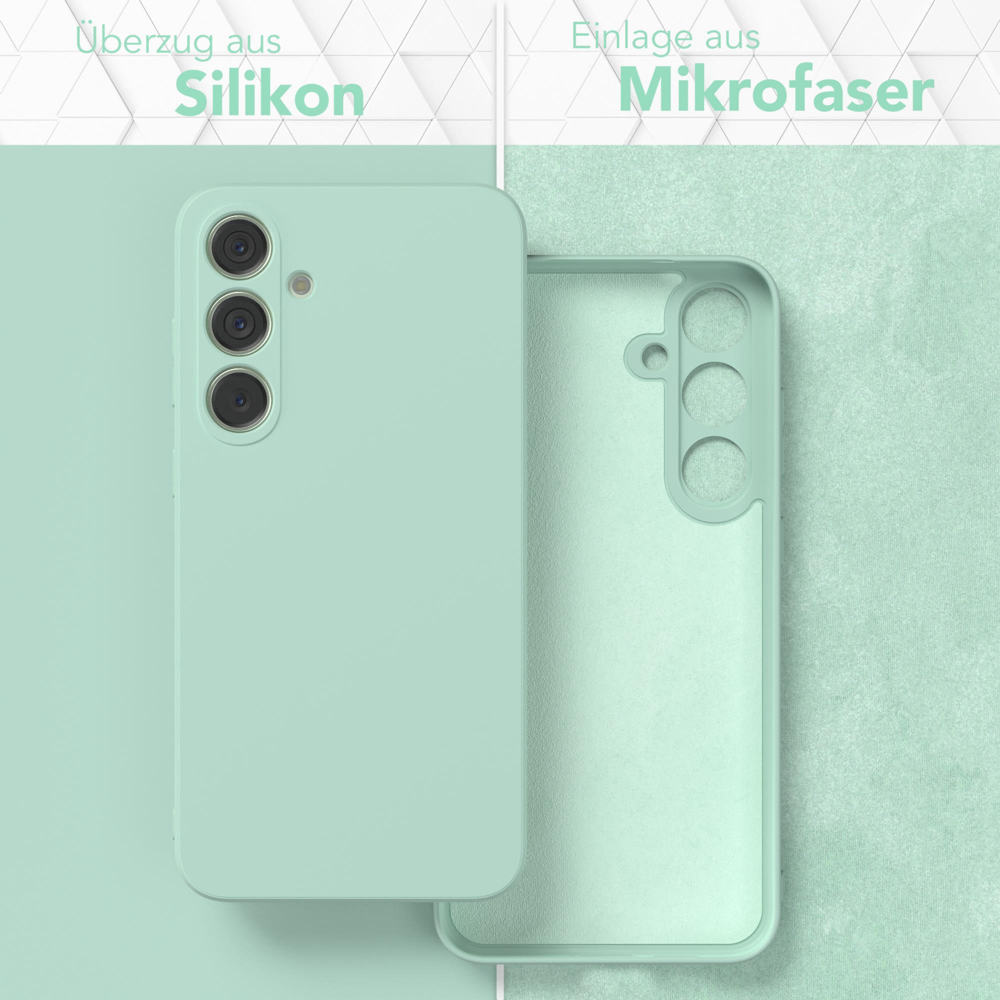 Handyhülle innen und außen. Die Hülle hat eine Silikon- und Mikrofaser-Schicht.