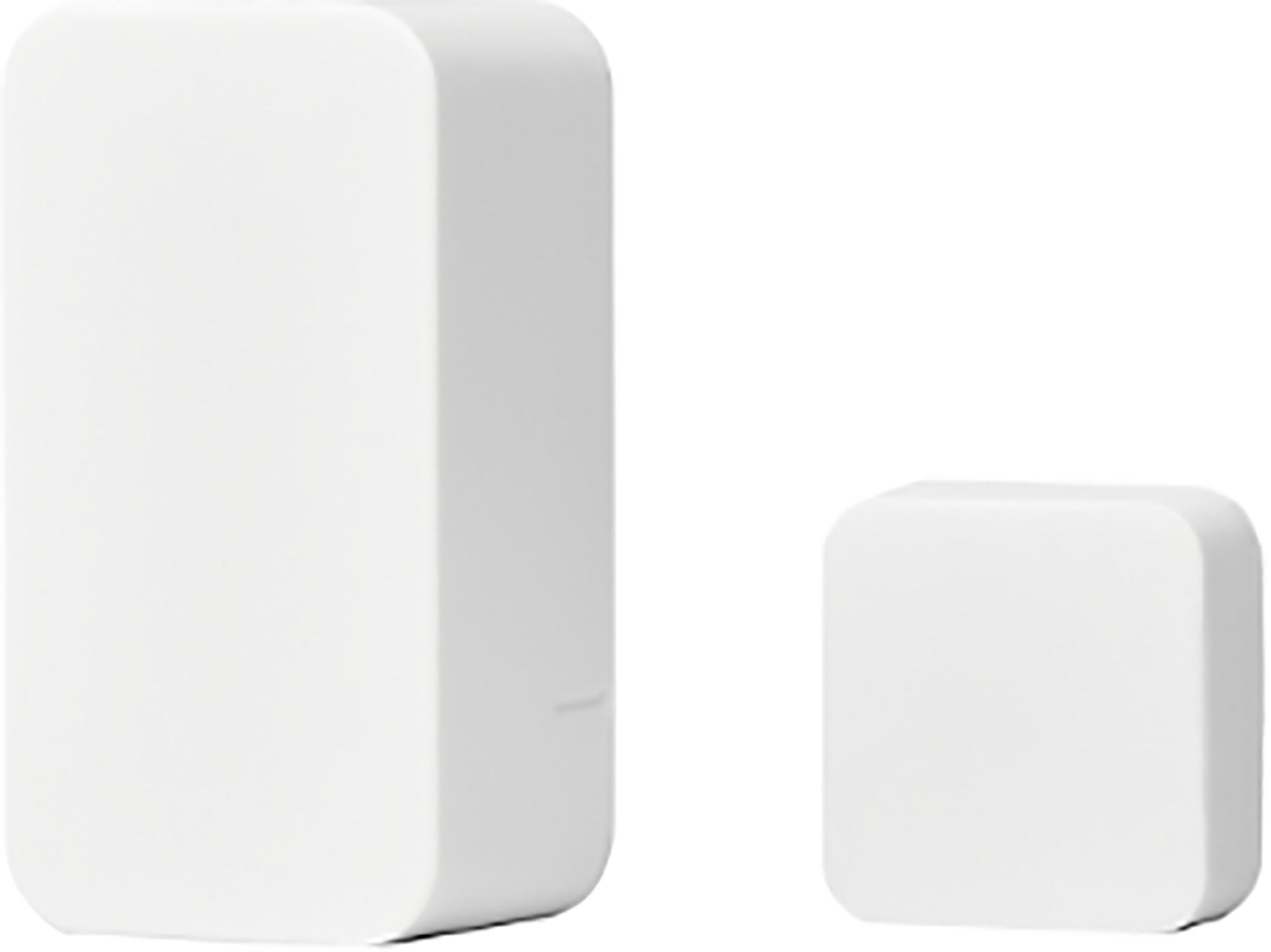 Two white rectangular objects, possibly speakers or a similar electronic device.
