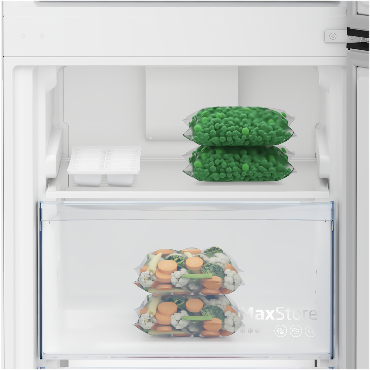 BEKO B1RCNA364XB FRIGORIFERO COMBINATO, A 1865 mm, 4 ripiani, Rumorosità 37 dB(A), Platino, Classe E