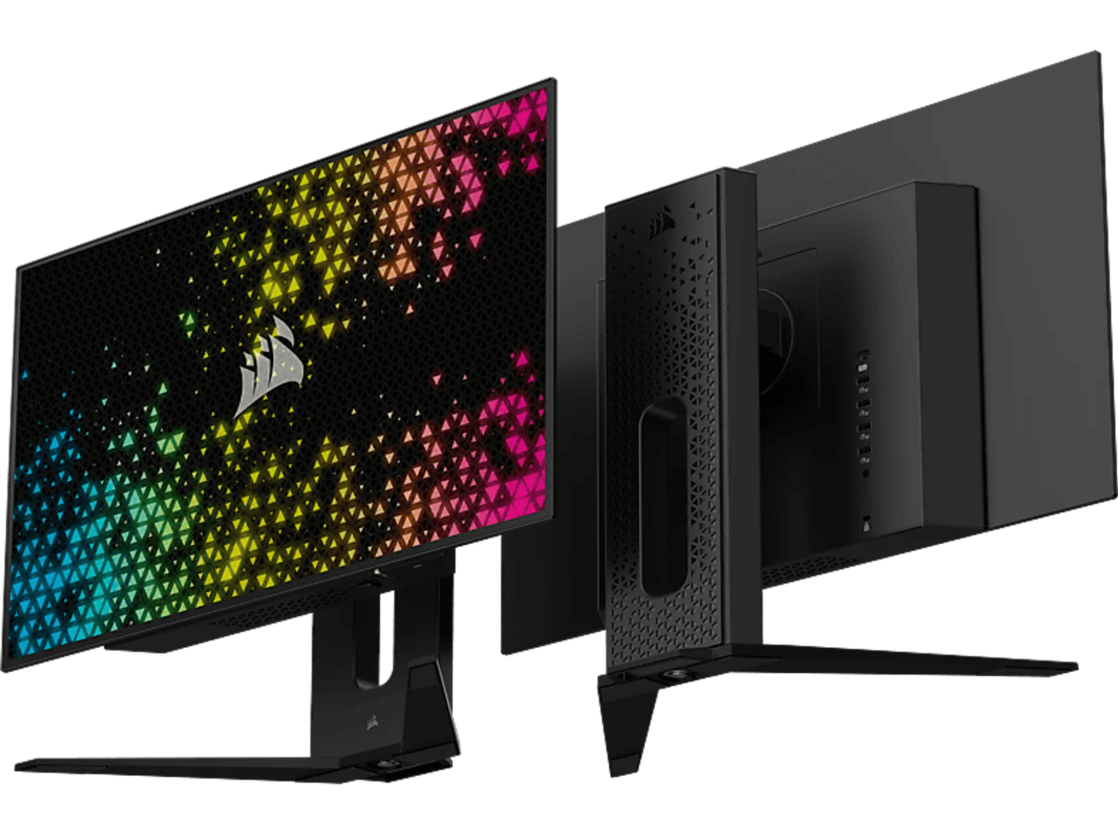 Czarny i kolorowy monitor do gier od CORSAIR.