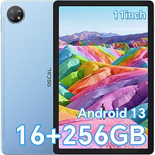 Tablet - OSCAL PAD18 Tablet,16GB (8+8)+256GB Android 13, 4G LTE+WIFI,8800mAh Batería/13MP+2MP, Blue, 256 GB, 11 ", 8 GB RAM, UNISOC T616, Android