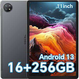 Tablet - OSCAL PAD18 Tablet,16GB (8+8)+256GB Android 13, 4G LTE+WIFI,8800mAh Batería/13MP+2MP, Black, 256 GB, 11 ", 8 GB RAM, UNISOC T616, Android