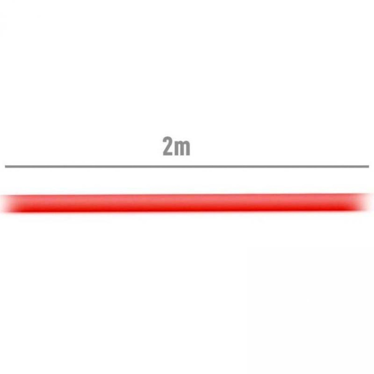 A red laser line, with '2m' text above it.