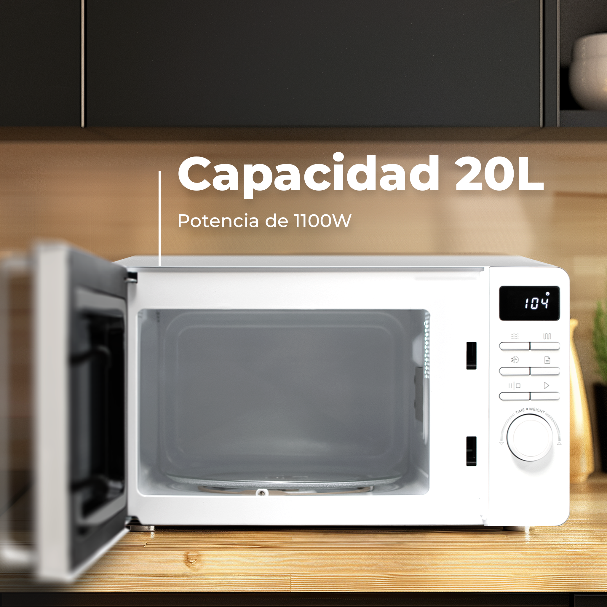 Un refrigerador blanco abierto con estantes y cajones se muestra sobre un fondo blanco.