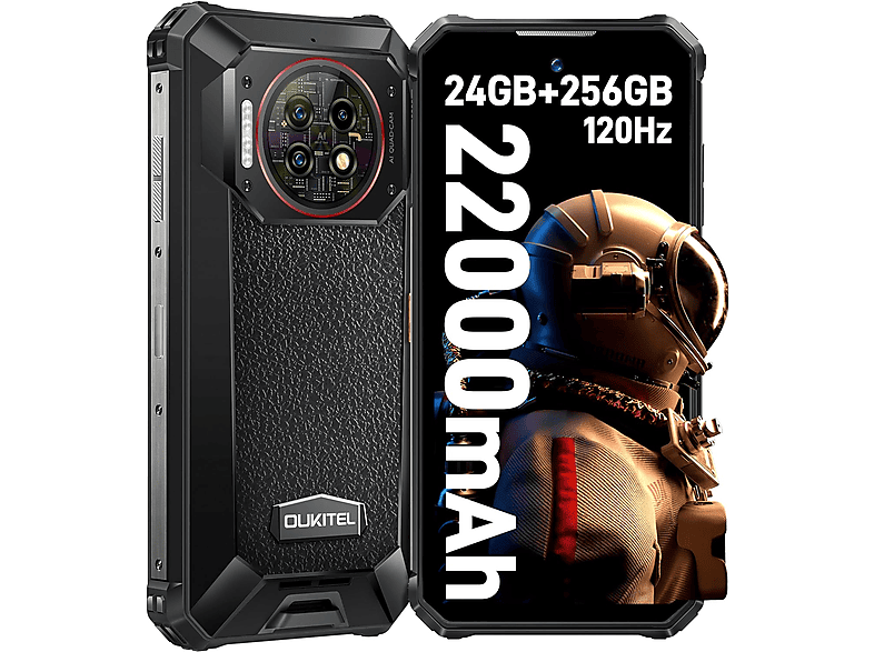 OUKITEL WP19 Pro 22000mAh 24GB 120Hz Android 13 NFC 256 GB Schwarz Dual ...