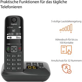 GIGASET AS690A Duo schwarz schnurloses Telefon Schwarz