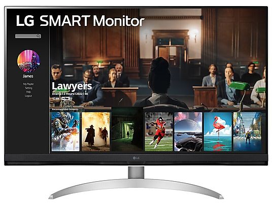 Monitor gaming - LG 32SQ700S-W, 31,5 ", UHD 4K, 5 ms, 62 Hz, Blanco