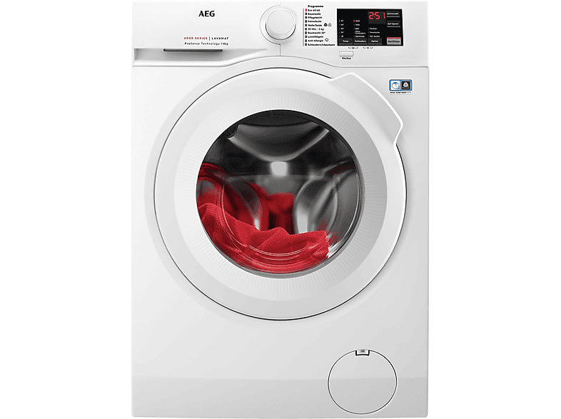 AEG L 6 FBA 51680 Serie 6000 ProSense® mit Mengenautomatik Waschmaschine (8 kg, 1551 U/Min., A)