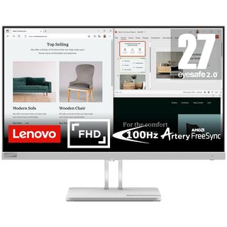 Monitor - LENOVO L27E-40, 27 ", Full-HD, 4 ms, 50-60 Hz, Gris