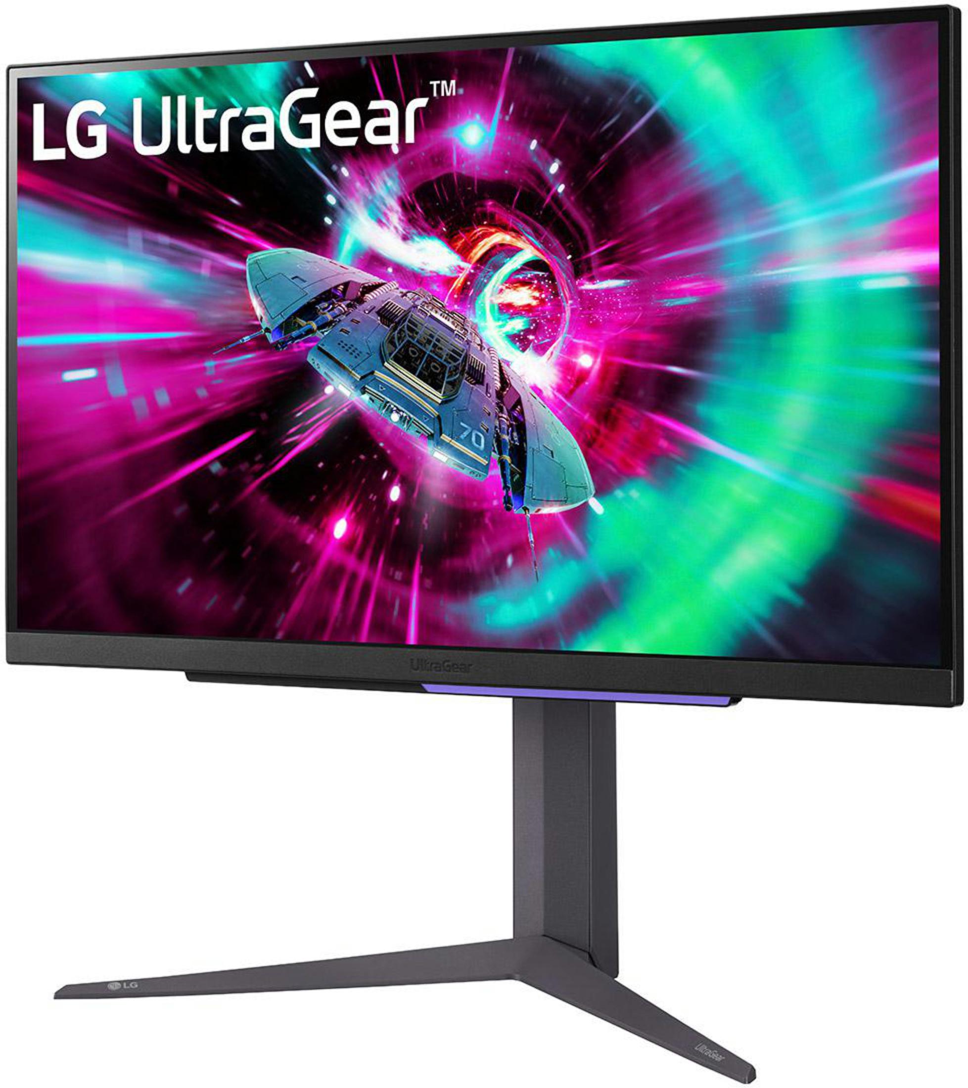Monitor do gier LG UltraGear ze stojakiem.