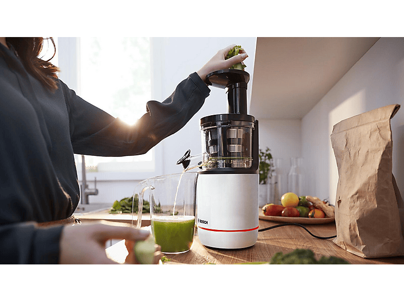 BOSCH MESM 500 W SLOW JUICER WEISS/SCHWARZ Slow Juicer 150 Watt, Weiß