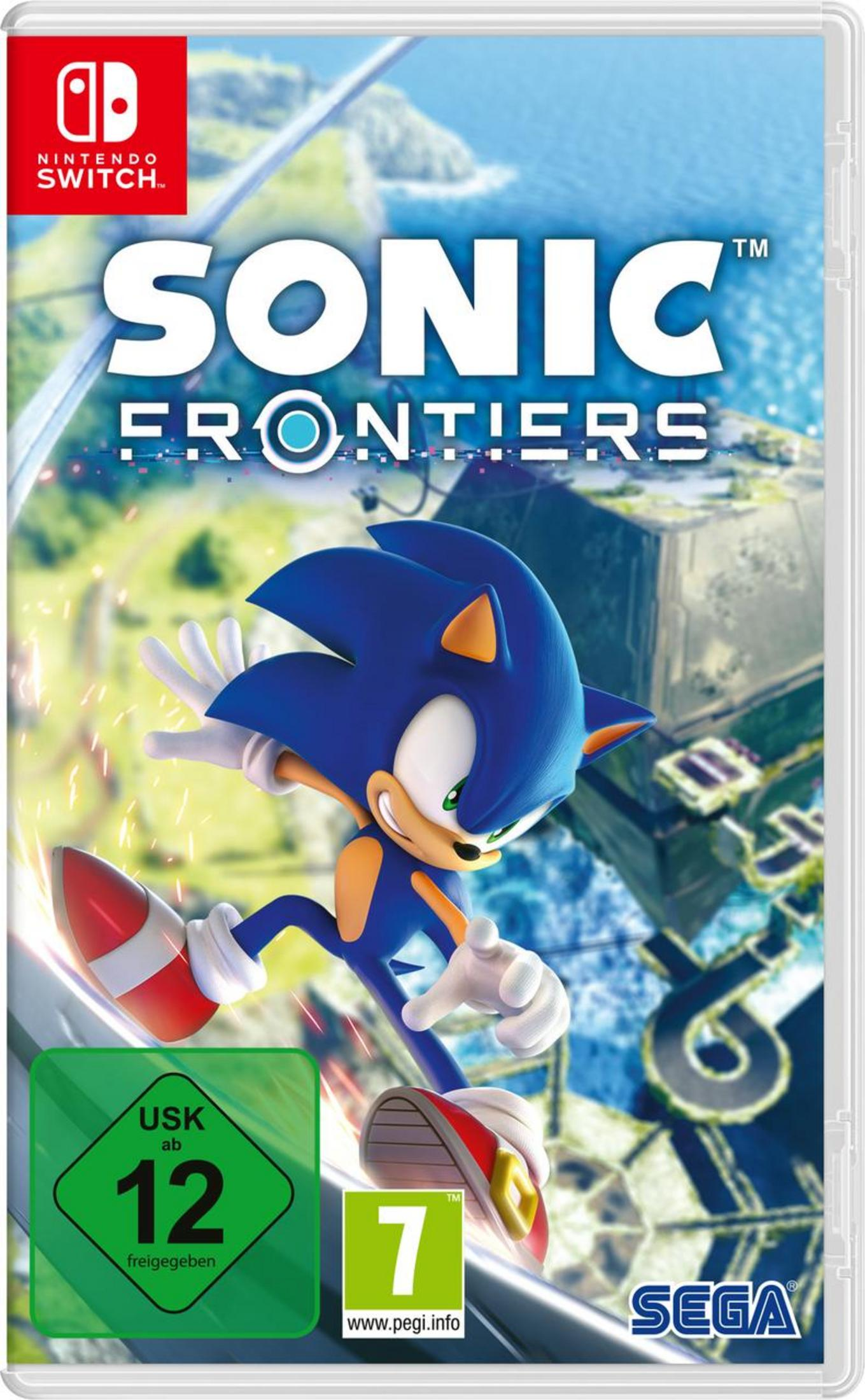 Sonic Frontiers Spielbox, Sonic rennt nach rechts.