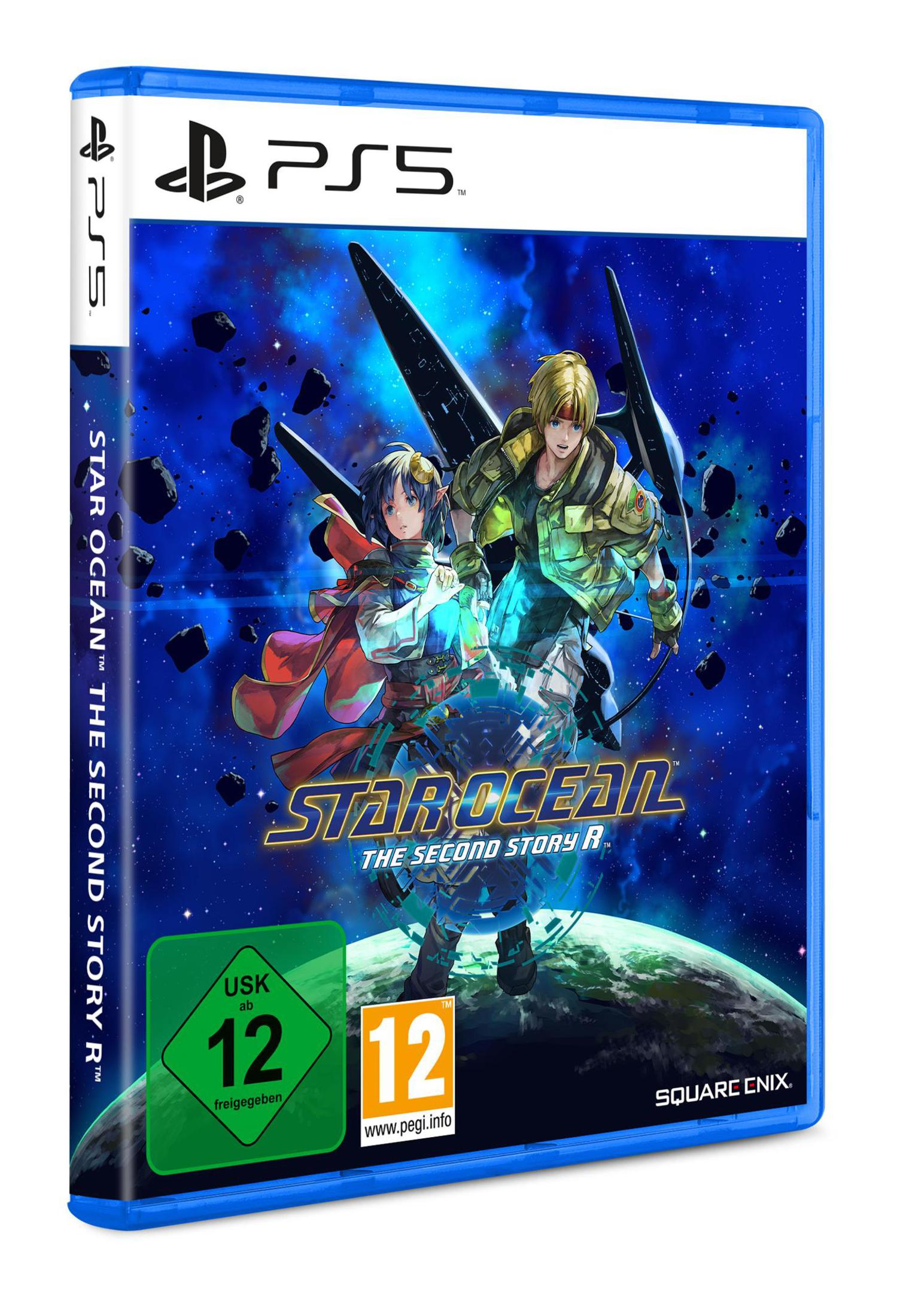 PS5-Spielhülle für Star Ocean, zeigt Charaktere und Logo.