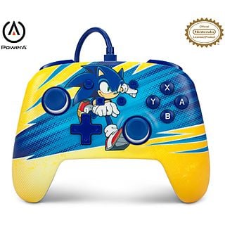 Mando  - Sonic Boost POWERA, Nintendo Switch, Cable, Azul