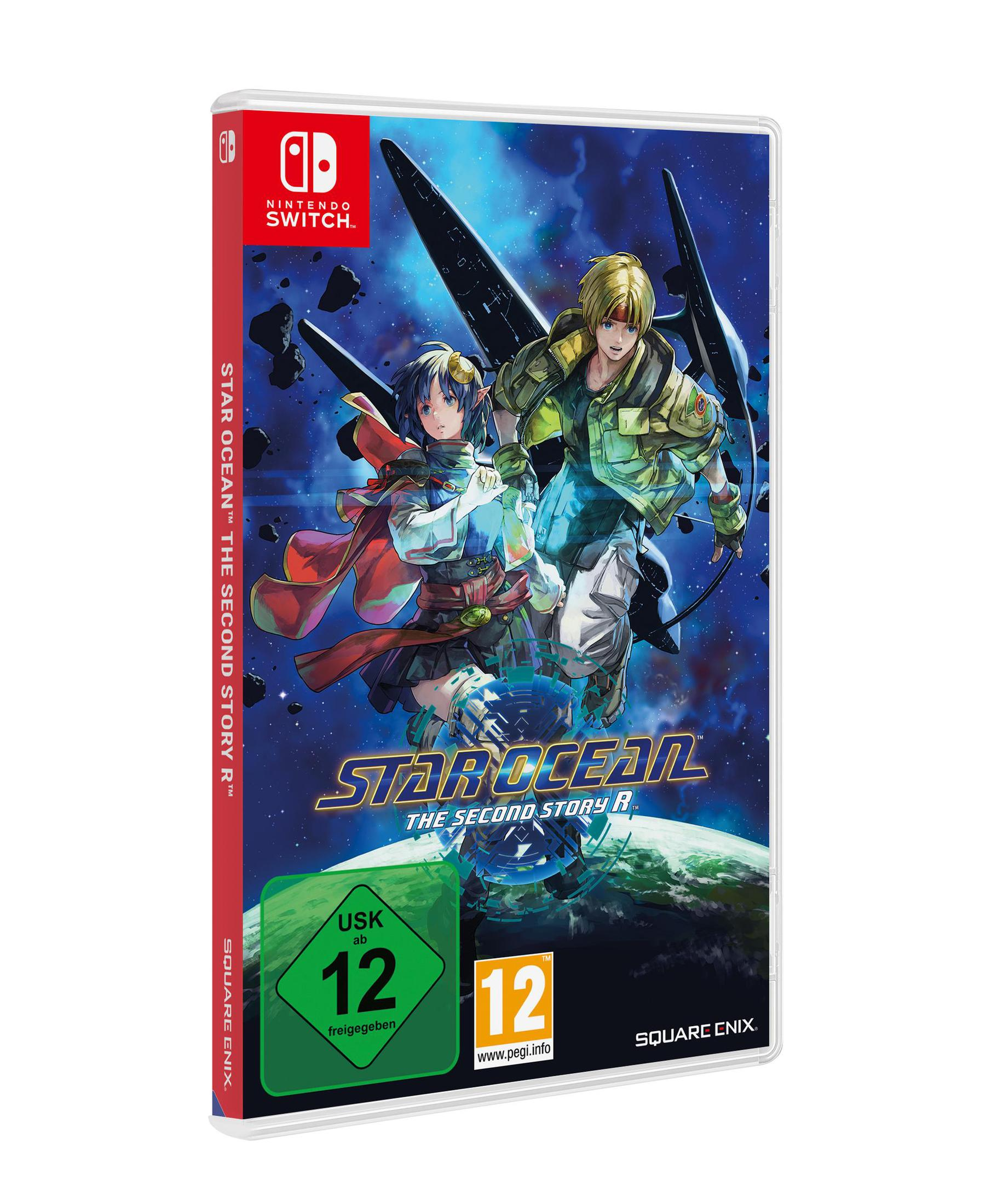 Eine Nintendo Switch-Spielbox für 'Star Ocean: The Second Story R' mit zwei Charakteren auf dem Cover.