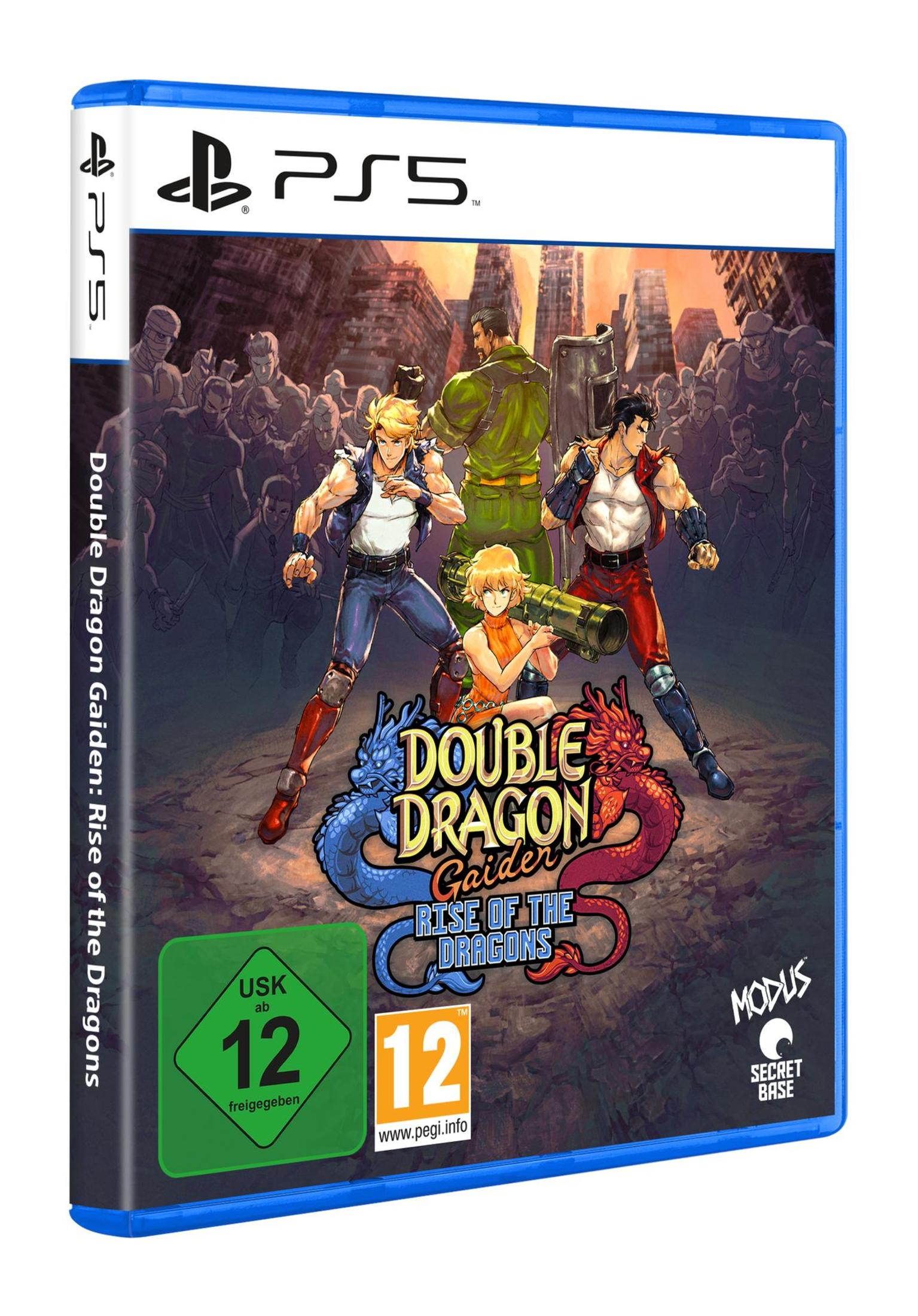 PS5-Spielbox: 'Double Dragon Gaiden: Rise of the Dragons'. Charaktere sind auf dem Cover.