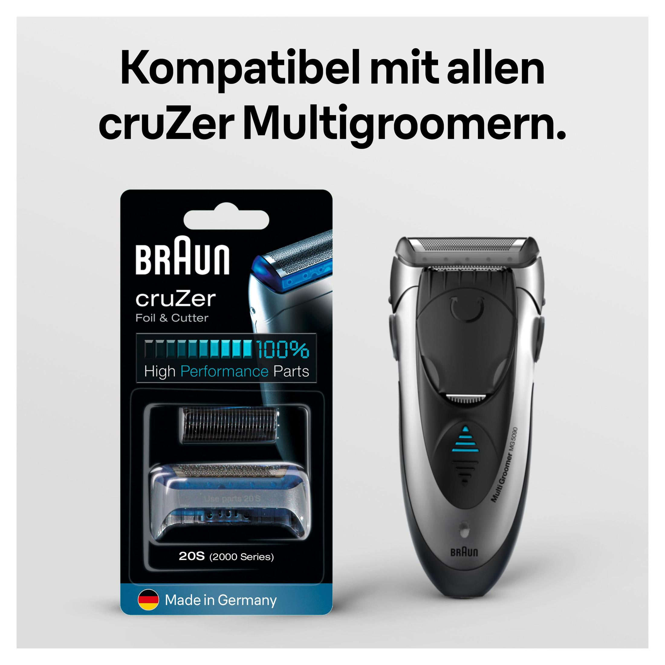 Piezas de lámina y cortador Braun cruZer y una afeitadora.