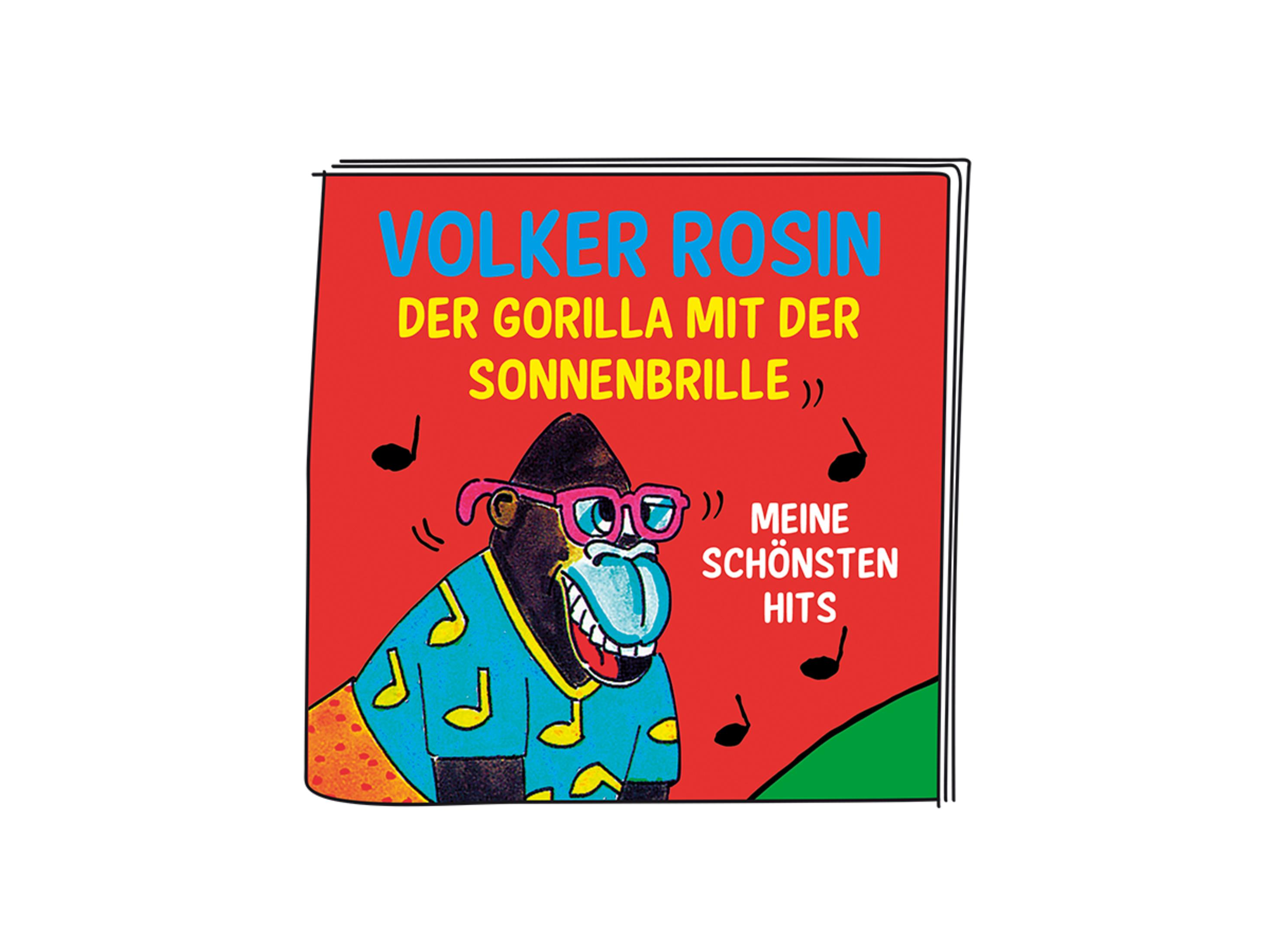 Albumcover mit Gorilla mit Sonnenbrille und blauem Hemd. Roter Hintergrund.