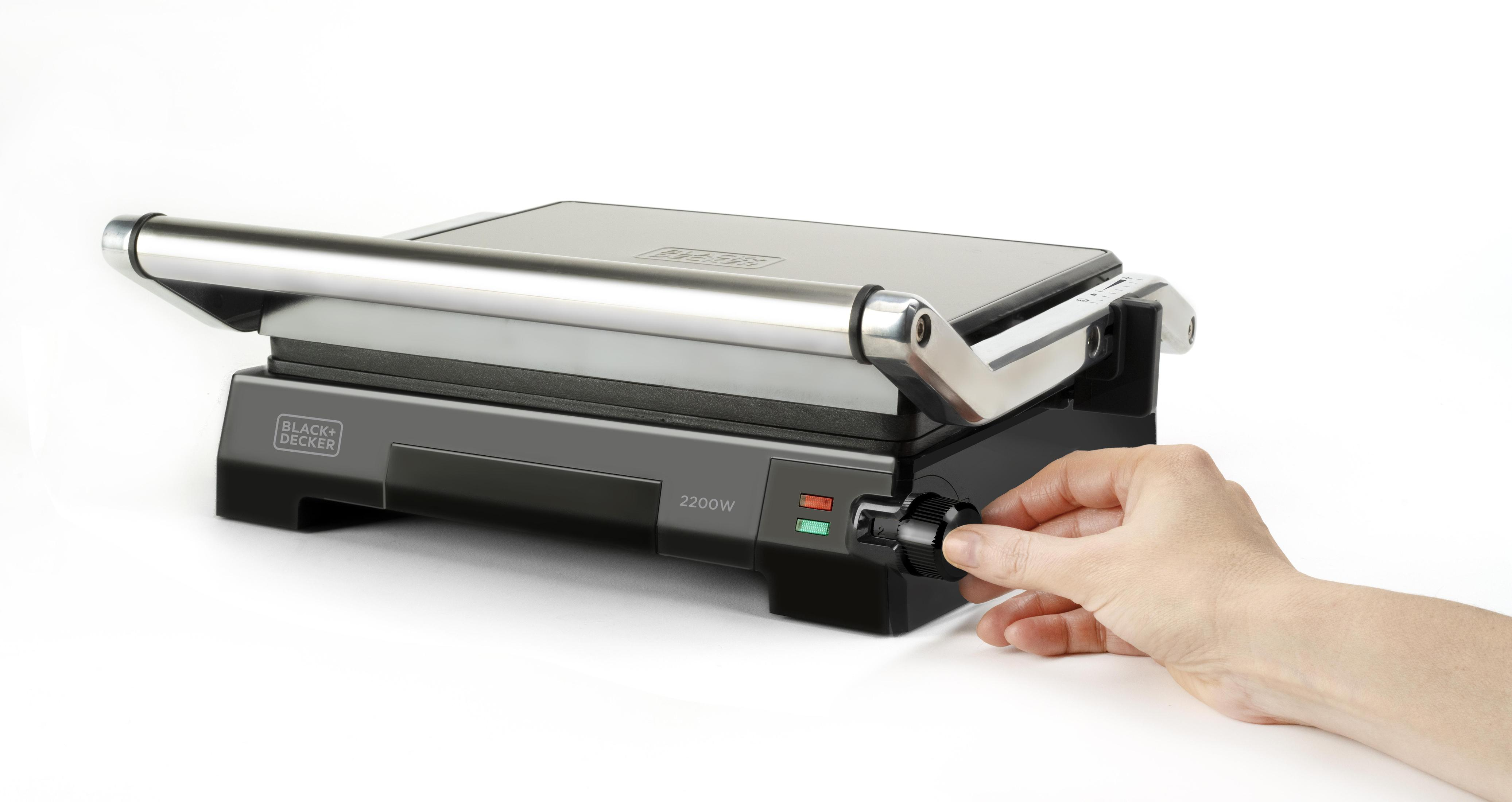 BLACK & DECKER BXGR2200E Contactgrill Zwart, Roestvrijstaal
