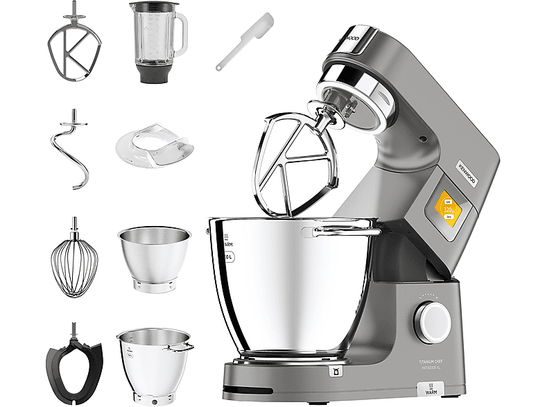 KENWOOD KWL 90.124 SI Küchenmaschine Silber (Rührschüsselkapazität: 7 l, 1400 Watt)