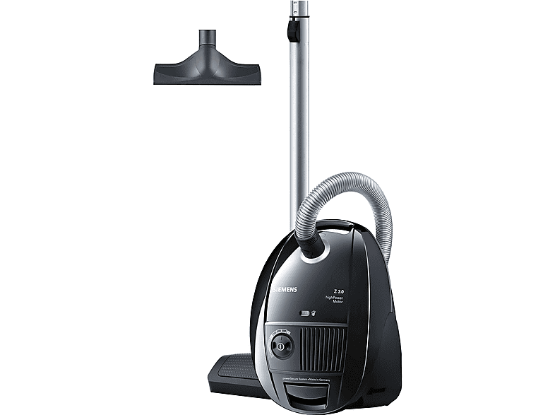 SIEMENS VSZ 3 B 212 Z 3.0 Zylinder-Vakuum Staubsauger, maximale Leistung: 700 Watt, Schwarz)